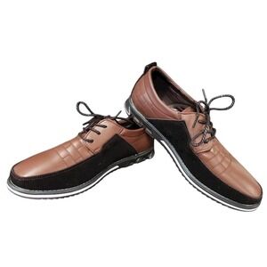 Mens Brown Black Quilted Oxford Sneaker Hybrid Dress Shoes USA 10 AA EU 43